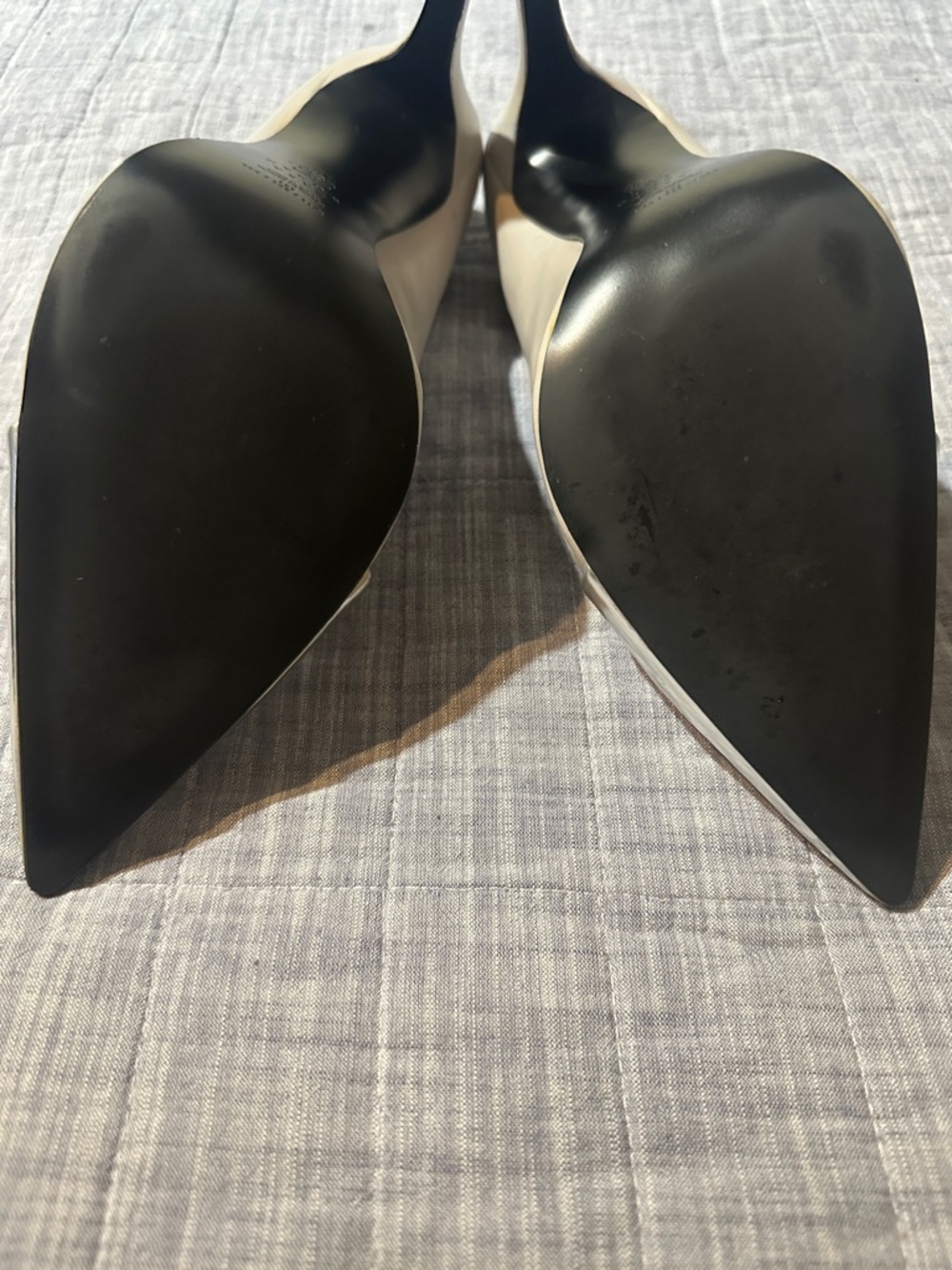 Zara Silver-Tip Grey Pointed Slingback Heels - Picture 2 of 8